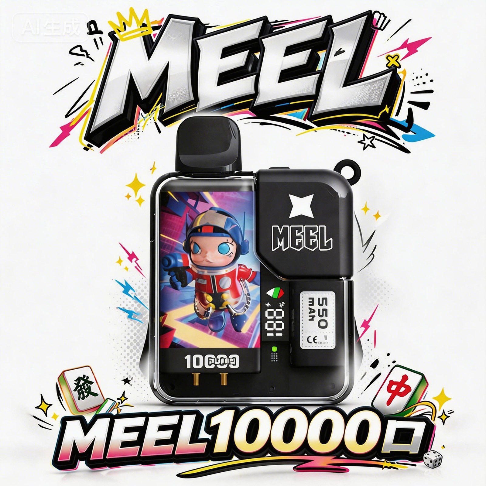 Meel Boost麻將系列 抛棄式10000口 550mAh 強效穩定電力核心 Boost 模式自由切換 550mAh 爆發力電芯 台灣現貨